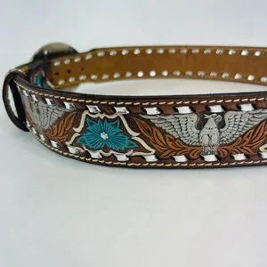 Beautiful Vintage 1960’s Turquoise Inlay Bald Eagle Silver Belt Buckle And Belt Vintage | Accessories | Beautiful Vintage 96s Turquoise  main image 2